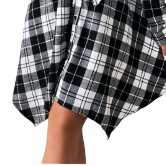 NEW w/ Tags- Black & White Plaid Flannel Dress | Size M (US 6) - Picture 2 of 12